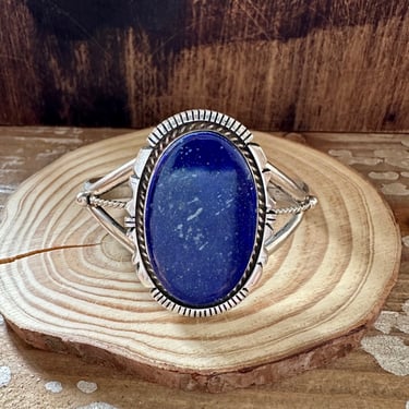 LOVELY LAPIS LAZULI Cuff 52g | Lapis and Silver Bracelet | Native American Jewelry | Oval Statement Lapis Cuff | Sterling Silver cuff 