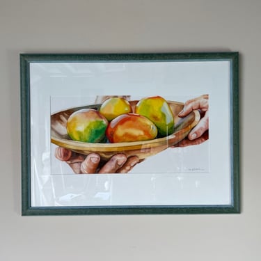 Sean Callahan " Mango Man " Watercolor Painting, Framed 