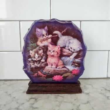 Vintage 2002 Bradford Exchange Plate No A9930 Purr-fect Reflections by Jurgen Scholz First issue in the Crystal Kittens 