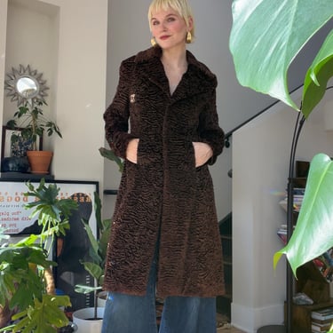 VTG 90s/y2k Chocolate Brown Faux Fur Coat 