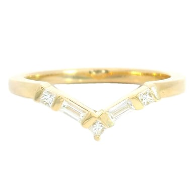 Ziel White Diamond Baguette Band