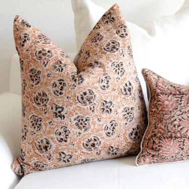 Cotton Block Printed Pillow Cover | Adah Milli