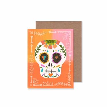 Bright & Colorful Sugar Skull Notecard/ 4.25