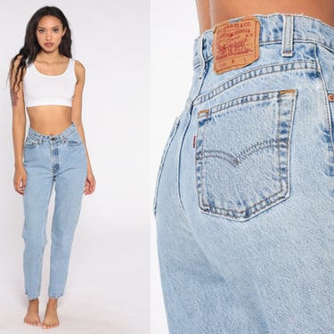 512 Levis Jeans Mom Jeans Tapered Slim High Rise Waist Levi Jeans 80s Jeans Denim Pants 90s Vintage High Waisted Blue Small 27 9 