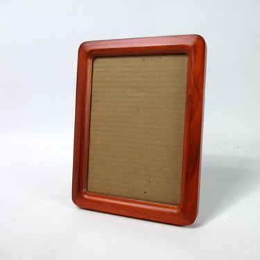 Mid Century Teak Wood Picture Frame for 5x7 Image Vintage Two Way Easel Back Table Top Horizontal Vertical Hanging Gallery Wall Photography 
