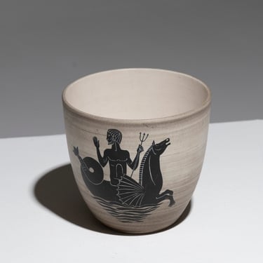 "NEPTUNE" EARTHENWARE PLANTER, HENRI MILET, 1950s