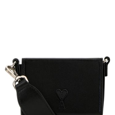 Ami Unisex Black Leather Nana Shoulder Bag