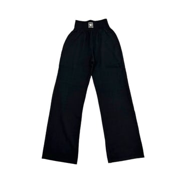 Chanel Black Knit Logo Pants
