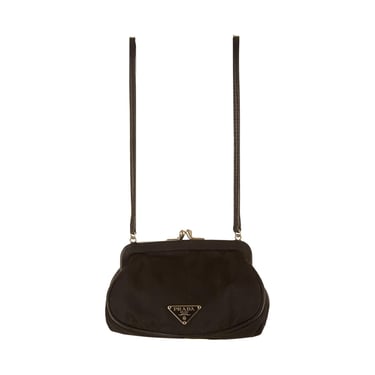 Prada Black Nylon Mini Kiss Lock Bag