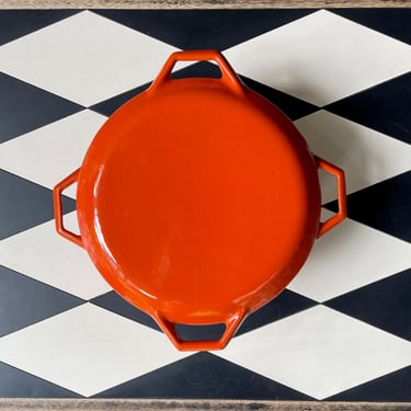 Mid-Century Burnt Orange Enamel Copco Dutch Oven Lidded Pot Vintage 
