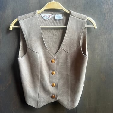 Western Leather and Wool Vest
