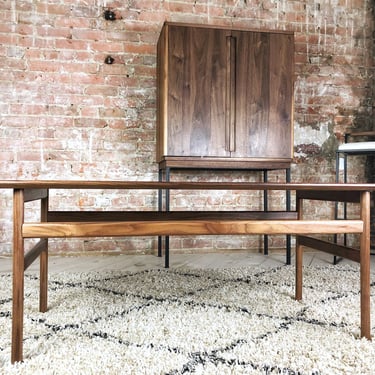 Mid Century Modern Rectangular Coffee Table | Solid Walnut Oak Living Room Table 