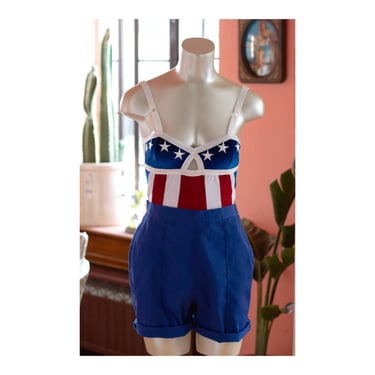 Vintage 1950s High-Rise Shorts - Broderick Official Gym Wear - Vintage Gym Shorts - Pin-Up Shorts - High Waisted 