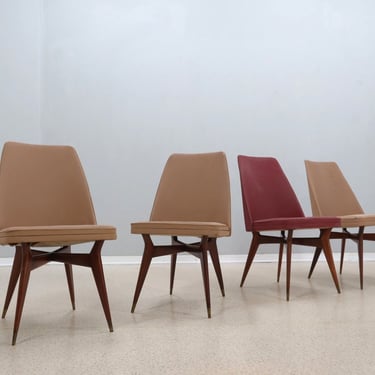 Melchiorre Bega mid century chairs 1950s, set of 4 