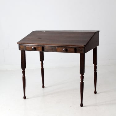 vintage slant top wood desk 