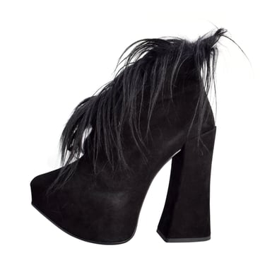Vivienne Westwood by Andreas Kronthaler AW 2013 Black Suede &amp; Faux Fur Platform Ankle Boots