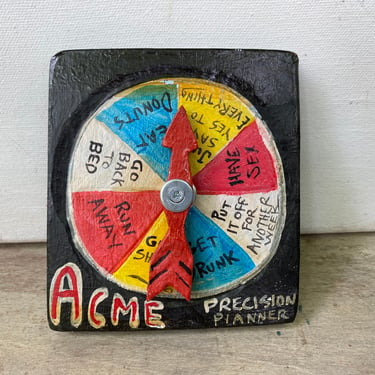Vintage Folk Art Acme Precision Planner Spinner,Decision Maker, Man Cave Toy, Gag Gift, Indecisive Person Gift, Signed By Artist Law Roberts 