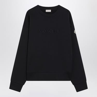 Moncler Blue Cotton Sweatshirt With Logo Women