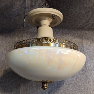 Vintage 1930s Art Deco Semi Flush Light