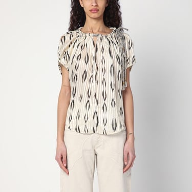 Isabel Marant Ecru/Black Blouse In Silk Women