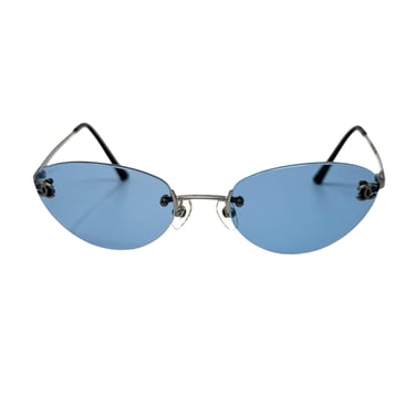 Chanel Blue Mini Rimless Sunglasses