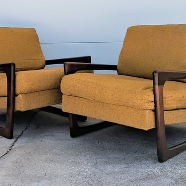 Pair of Vintage Modern Adrian Pearsall Low Lounge Chairs by Craft Associates - Set of 2 
