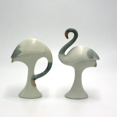 vintage porcelain flamingos made in japan 