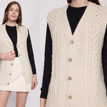 トップス the barnnet Cable Knit Cardigan Vest Cable Knit Open Front Vest – Look By M