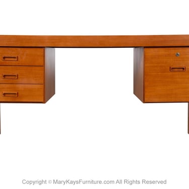 Mid-Century Danish Teak Large Executive Desk 