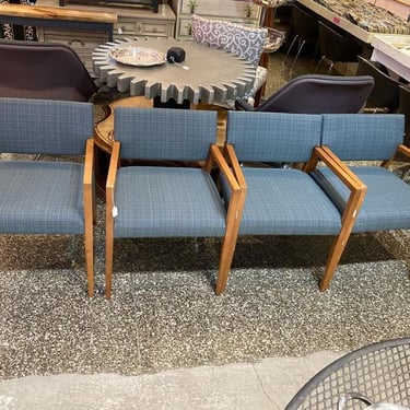Four gunlocke mid century armchairs 22.5 x 22” x 30” seat height 18.5” Call 202-232-8171 to purchase