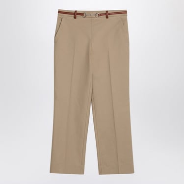 Gucci Beige Drill Cotton Pants With Bit Detail Women