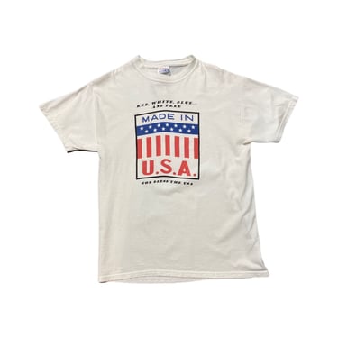 (M) White Made in USA God Bless The USA T-Shirt 081922 JF