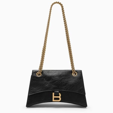 Balenciaga Small Black Leather Crush Bag Women