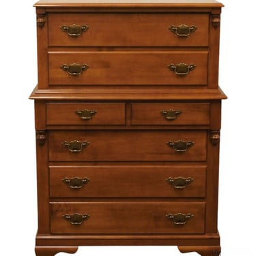 TELL CITY Solid Hard Rock Maple Colonial Early American 36" Chest on Chest 2601 