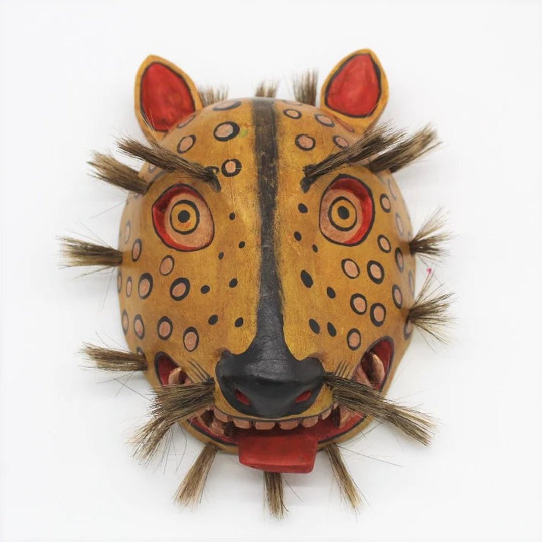 Snarling Jaguar | Handcarved Wooden Mask | National Museum of Women in ...