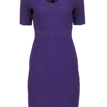 St. John - Purple Textured Knit Sheath Dress Sz 4