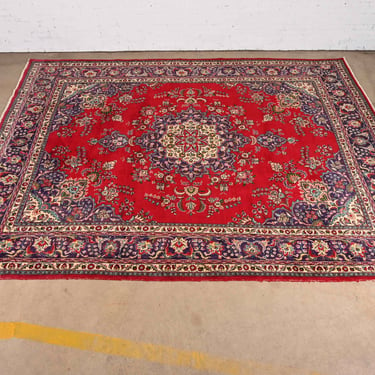 Vintage Hand-Knotted Persian Tabriz Room Size Wool Area Rug
