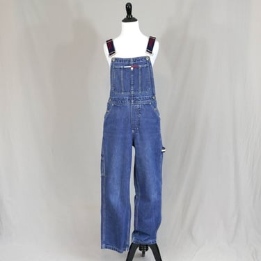 90s Tommy Jeans Overalls - Blue Cotton Denim Carpenter Bib Overalls - Dated 6/99 - Vintage 1990s - Size Small 