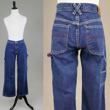 2001 Tommy Hilfiger Carpenter Jeans - 31" waist lower rise - Blue Denim Pants - Vintage Y2k - 29.75" inseam - Label Size 11 