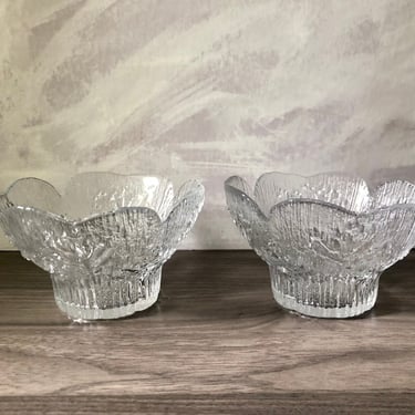 Vintage Dansk Floriform glass bowl, Danish modern floral design. 