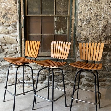 Mid century kitchen stool Danish modern bar stool Umanoff bar stools a set 