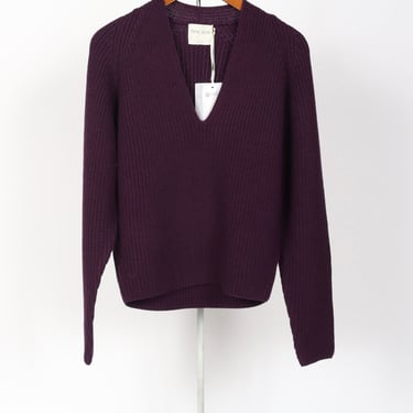 11117_My Knit - Stretch Merinos V Neck Sweater - Ruby