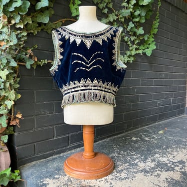 Antique Velvet & Sequins Vest 