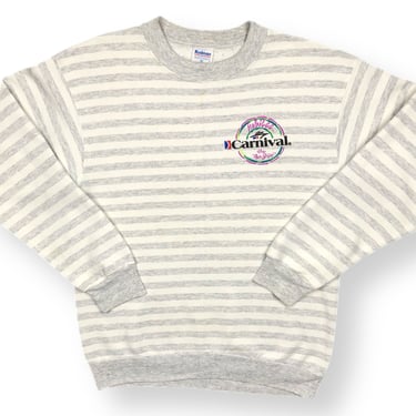 Vintage 80s/90s Carnival Cruises Jubilee “The Fun Ship” Striped Crewneck Sweatshirt Pullover Size Medium/Large 