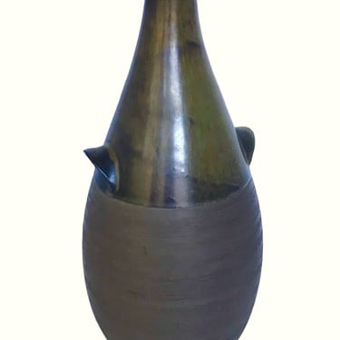 Danish Modern Handled Pottery Vase by BR in Denmark 1960s