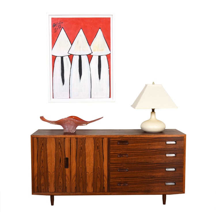 Danish Rosewood 55&#8243; Bi-Fold Sideboard | Media Cabinet