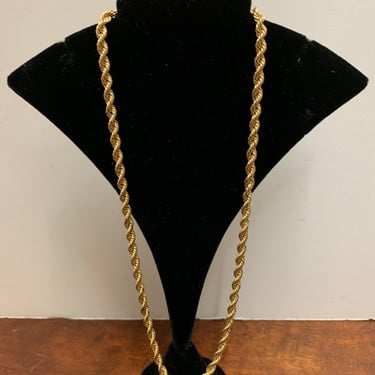 Vintage 15 inch 14k Gold Rope Chain Choker Necklace 