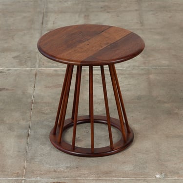 Arthur Umanoff Round Walnut Side Table for Washington Woodcraft 