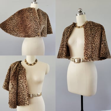1970s Faux Leopard Capelet 70s Glam 70s Vintage 