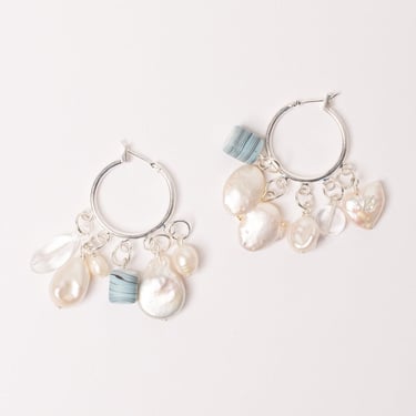 Yam - Pearl Charm Hoops